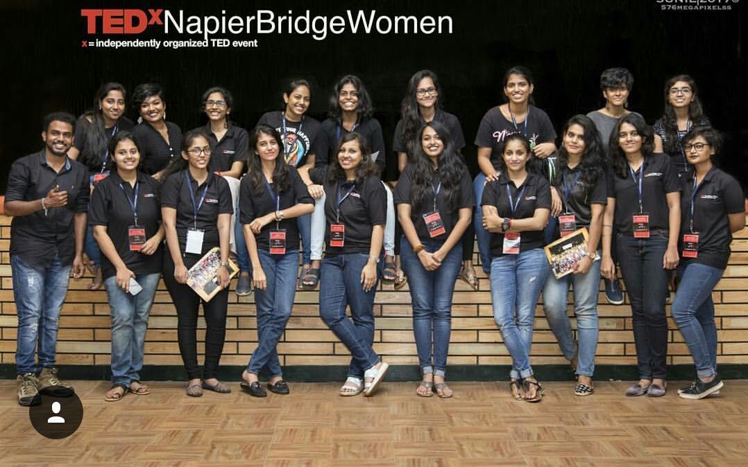 TEDxNapierBridgeWomen organisers and production team gathered on stage.